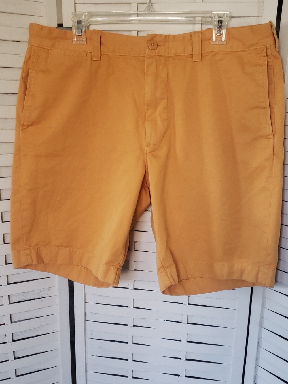 J. Crew Men's Flat Front Shorts in Mango Yellow 36 New